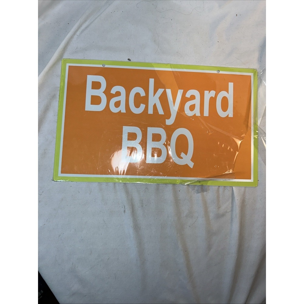 Backyard BBQ Metal Sign New 13 1/2" x 8" Father's Day Vintage
